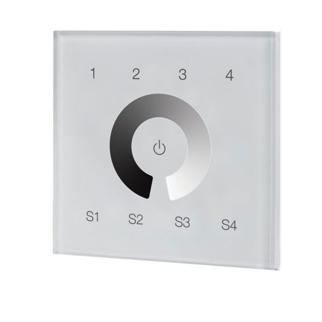 DALI 4 groups / 4 scenes recessed touch master dimmer, white, 230V AC or DALI bus voltage