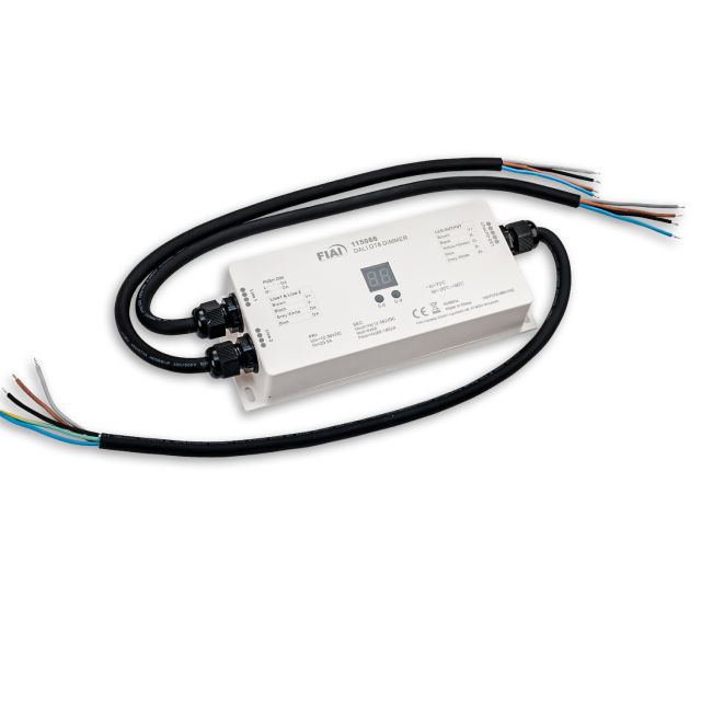 DALI DT8 1 address universal push-dim PWM dimmer IP67, 4 channel, 12-36V 4x5A, 48V 4x3A