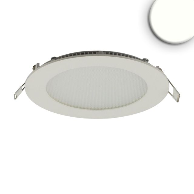 Downlight LED, 9W, rotondo, ultrapiatto, abbagliamento ridotto, bianco, bianco neutro, dimm. CRI90