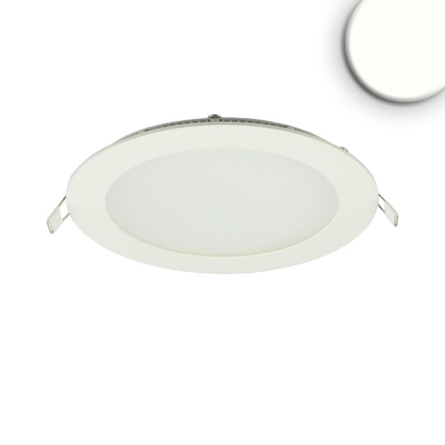 LED downlight, 12W, round, ultra flat, glare-reduced, white, neutral white, dimmable CRI90