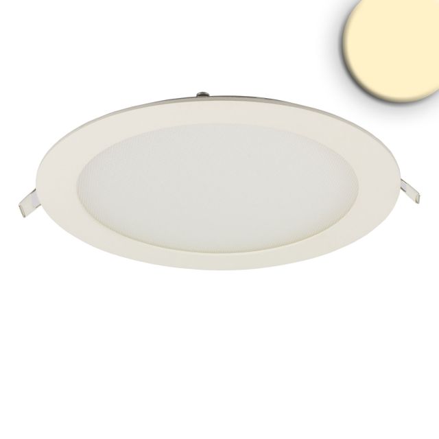 LED downlight, 18W, round, ultra flat, glare reduced, white, warm white, CRI90