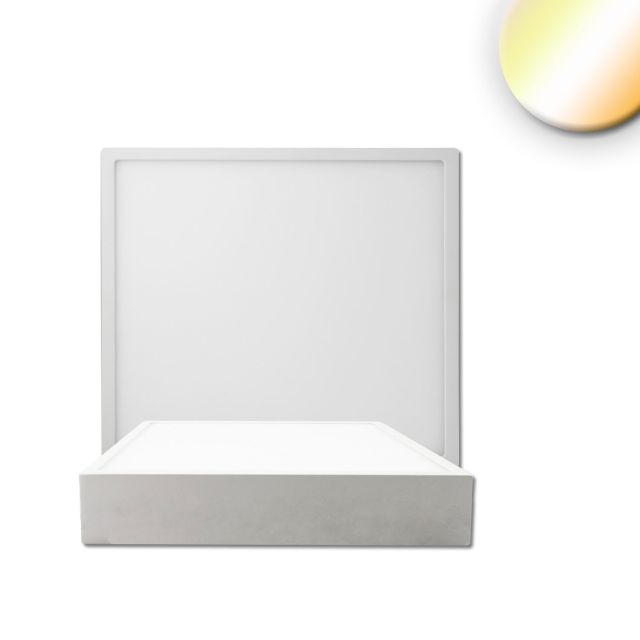 Plafoniera LED PRO bianca, 8W, angolare, 120x120mm, ColorSwitch 2700|3000|4000K, dimmerabile