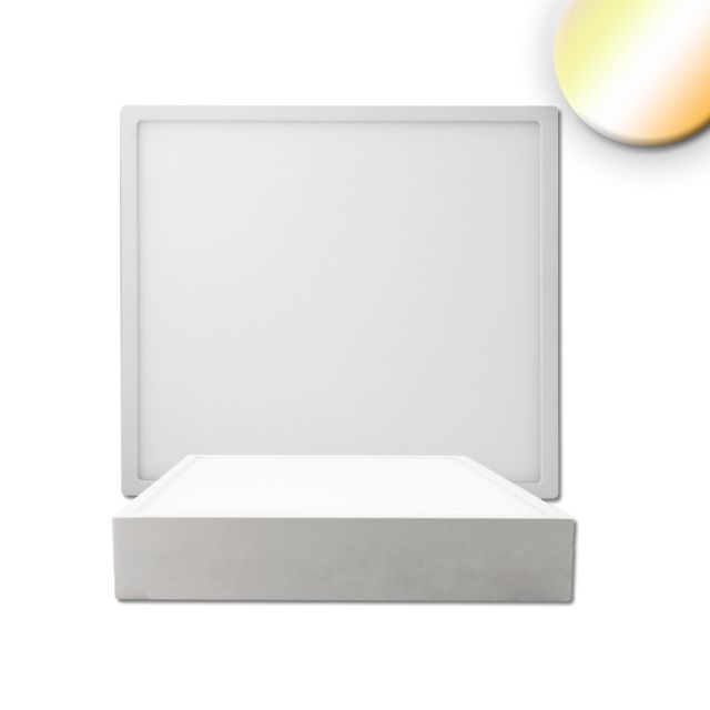 Plafoniera LED PRO bianca, 24W, angolare, 225x225mm, ColorSwitch 2700|3000|4000K, dimmerabile