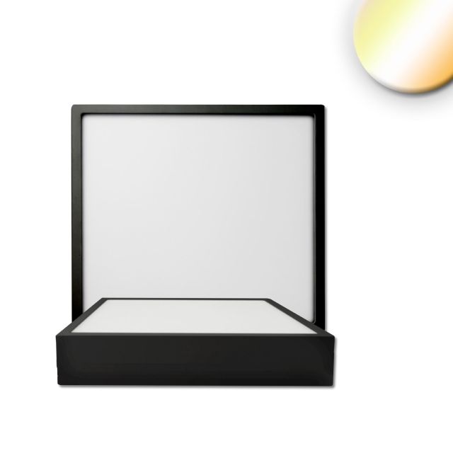 Plafoniera LED PRO nera, 8W, quadrata, 120x120mm, ColorSwitch 2700|3000|4000K, dimmerabile
