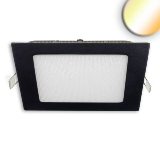 Downlight LED, 18W, ultraplat carré noir, 225x225mm, Colorswitch 3000|3500|4000K, dimmable