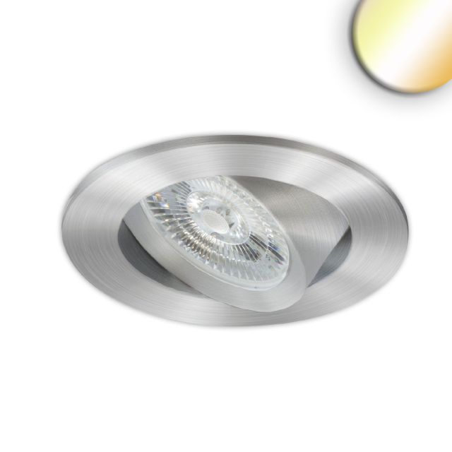 LED recessed luminaire Slim68 Alu brushed, round, 6W|6W, 24V DC, dynamic white 2700-5700K