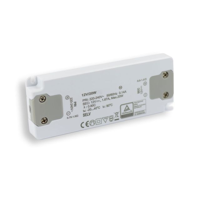 Transformateur LED 220V à 12V - Alimentation étanche IP66, 12W, 1A - Pour Ruban LED, Spots G4/MR11/MR16