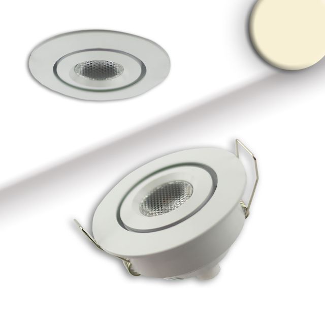 Lampada da incasso LED MiniAMP bianco, 3W, 12V DC, bianco caldo, dimmerabile, cavo 100cm