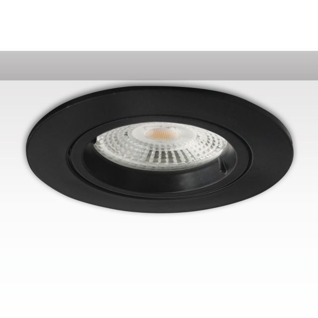 Cornice da incasso rotondo, foro di 68 mm, nero, per spot GU10/MR16