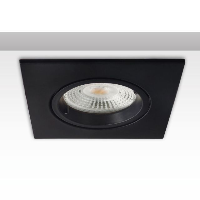 Cornice da incasso angolare, foro di 68 mm, nero, per spot GU10/MR16