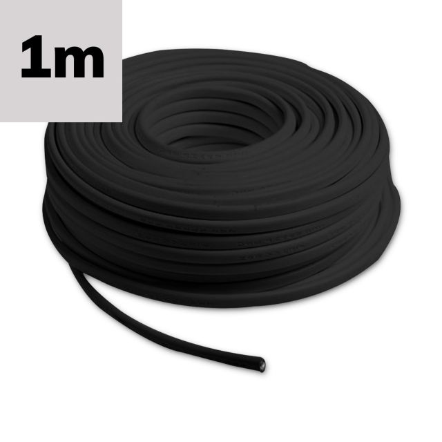 Kabel PVC ummantelt, schwarz, 2x0,75mm² H05VV-F, Meterware