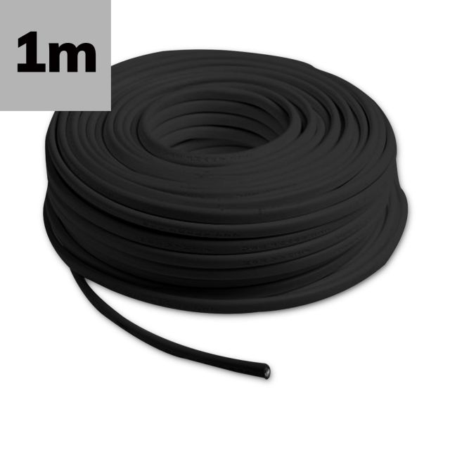 Kabel Gummi-ummantelt, schwarz, 3x0,75mm² H05RR-F 3G, Meterware