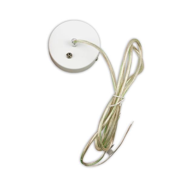 Ceiling canopy round, white with 3-pole sheathed cable for linear luminaire, 2m