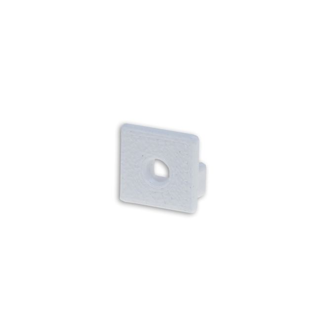 Tappo terminale EC219 bianco per profilo per piastrelle LED UP8, con cavo passante