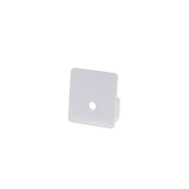 Tappo terminale EC221 bianco per profilo per piastrelle LED UP10, con cavo passante