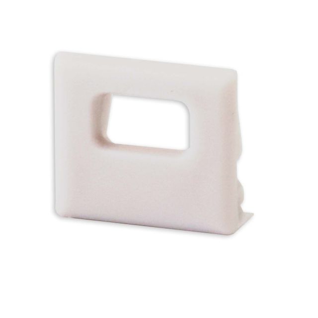 Embout de finition EC82W blanc pour profil SURF10 avec presse-étoupe, 1 pièce