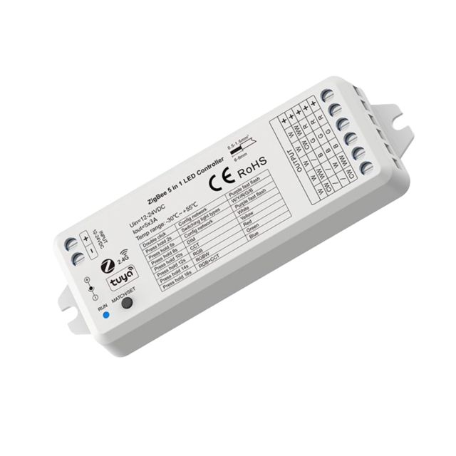 Sys-Pro + Zigbee 3.0 radio dimmer PWM a 1-5 canali, 12-24V DC 5x3A