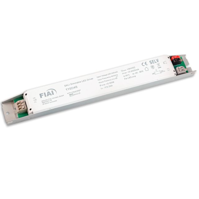 LED PWM-Trafo 24V/DC, 0-60W, ultraslim, Push/DALI-2 dimmbar, SELV