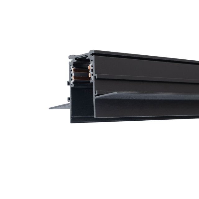 Track48 drywall rail, black, 200cm, 4-pole, incl. end caps and protective cover
