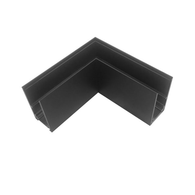 Track48 corner rail 90° horizontal for surface mounted rail, black, not current carrying