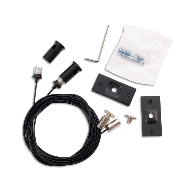 Track48 cable suspension for surface mounted rails, black, 2pcs, 2m