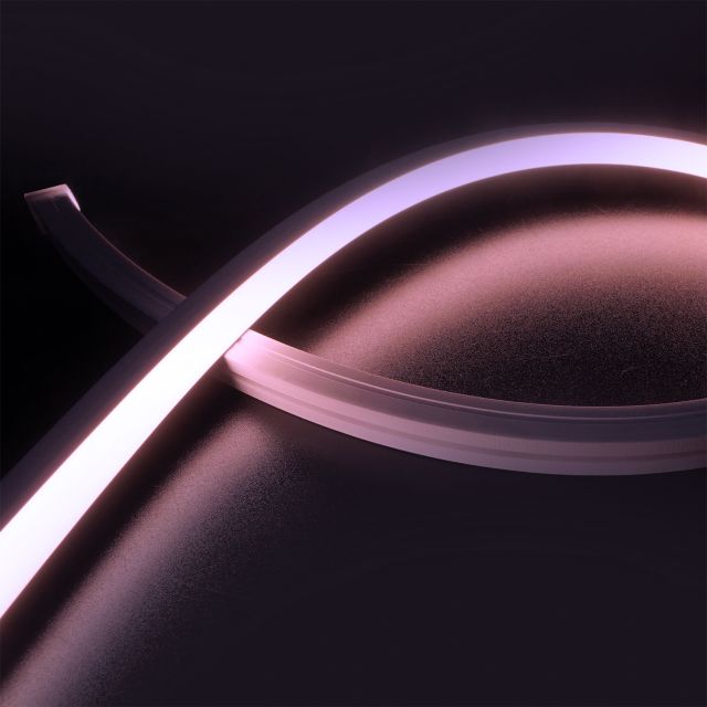 LED NEON RVB Ruban B13H13, 24V DC, 12W, IP67, rouleau de 5m, 140 LED/m, clips de montage incl.