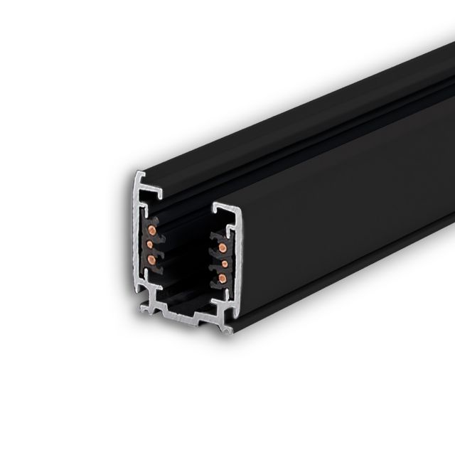 Rail apparent DALI triphasé 3m, noir