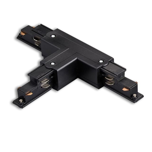 3-Phasen DALI T-Verbinder für Aufbauschiene, N-Leiter links, schwarz