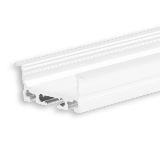 LED profile recessed DIVE24 FLAT aluminum white powder coated RAL9010, 200cm