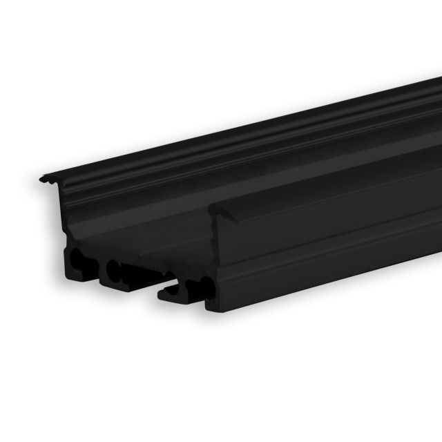 LED Einbauprofil DIVE24 FLAT Aluminium schwarz pulverbeschichtet RAL9005, 200cm