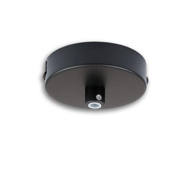 Baldaquin de plafond rond, noir, pour câbles avec un diamètre de la gaine jusqu'à 9,8mm max.