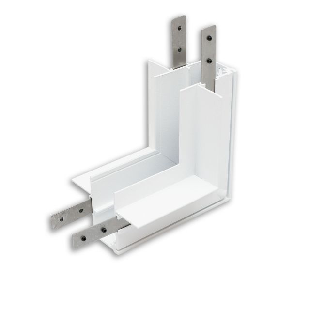 Track48 Eckschiene 90° vertikal für Trockenbauschiene, weiß, nicht stromführend
