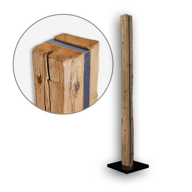 WÜDSCHNAU HOIZ Lampadaire en vieux bois LED 200cm - ARTICLE D'ÉCHANTILLON