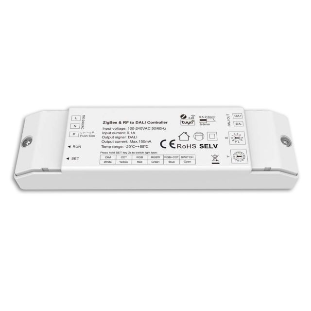 Sys-Pro + ZigBee 3.0/Push su convertitore DALI DT6/DT7/DT8 e 150mA DALI-PS, 230V