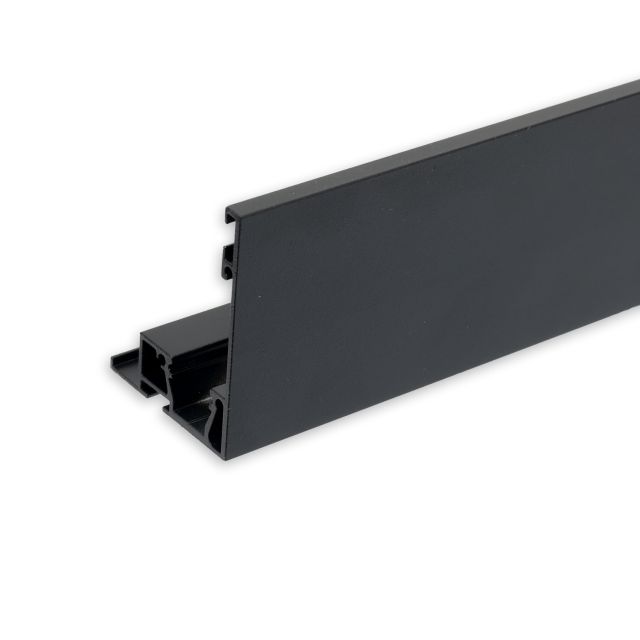 Copertura per binario VISOR con opzione luci per profilo per tende Curtain, nero RAL 9005