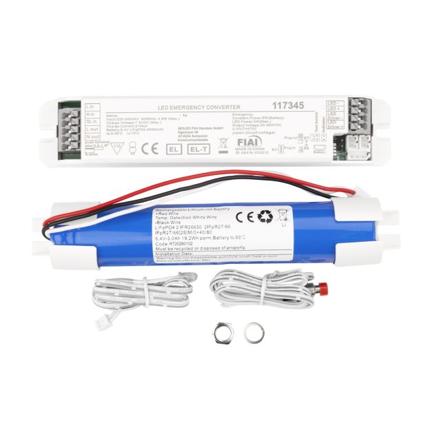 Modulo batteria di emergenza LiFePO4 EL-T Selftest 3000mAh, 5W (20-300V)