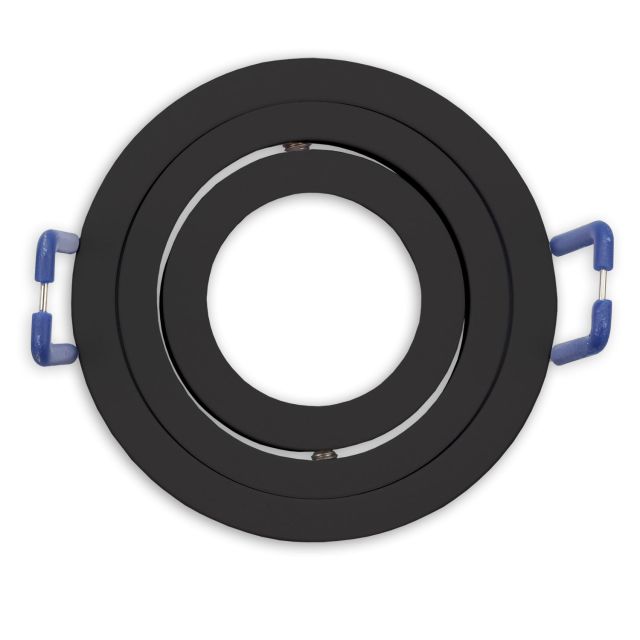 Cadre d'encastrement pour mini spots MR11/GU10, pivotant, rond, noir