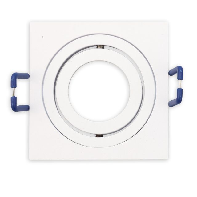 Cadre d'encastrement pour mini spots MR11/GU10, pivotant, carré, blanc