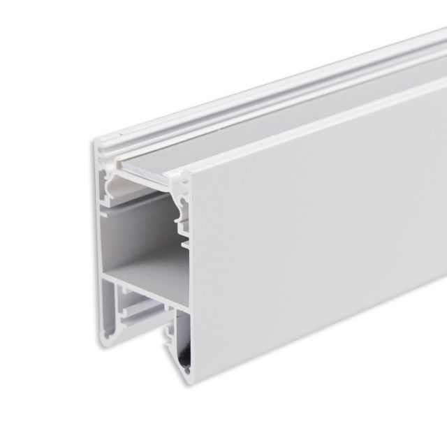 Profilé de luminaire LED HALON aluminium blc RAL 9003, 200cm, bande de refroidissement encliquetable