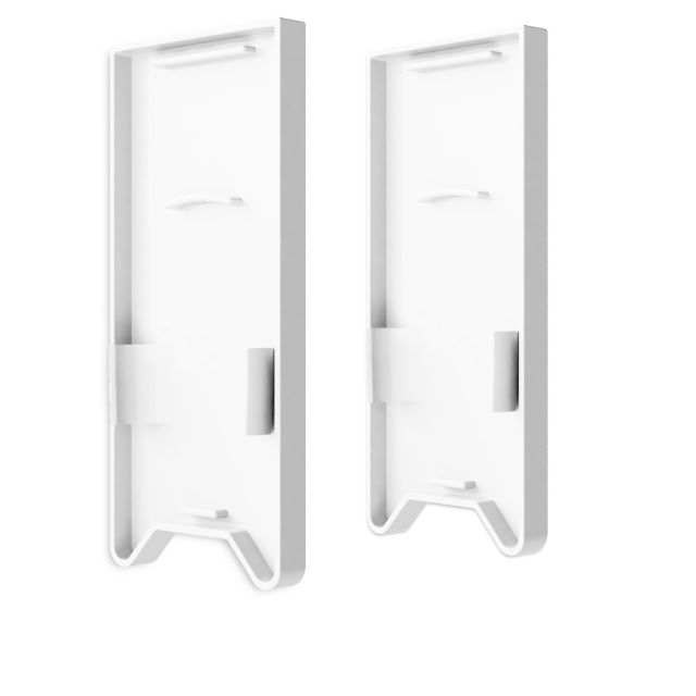 Tappo terminale EC120 con trappola per luce, bianco per profilo HALON con cover a U C63, 2 pezzi