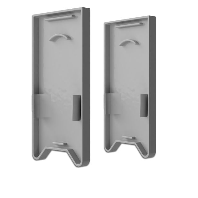 Tappo terminale EC121 con trappola per luce, argento per profilo HALON con cover a U C68, 2 pezzi