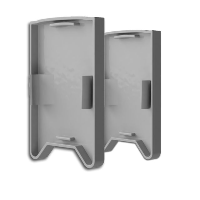 Tappo terminale EC119 con trappola per luce, argento per profilo HALON con cover C29/C61, 2 pezzi