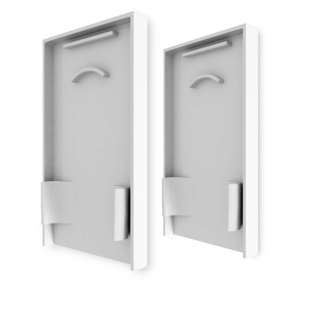 Tappo terminale EC125 con trappola per luce, bianco per LAMP30 V1 + V2 con cover a U C68, 2 pezzi