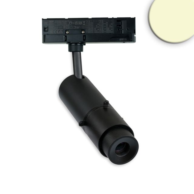 Projecteur de contours sur rail triphasé SHAPE, 20W, 30° noir mat, 3000K, IRC90, dimmable DALI