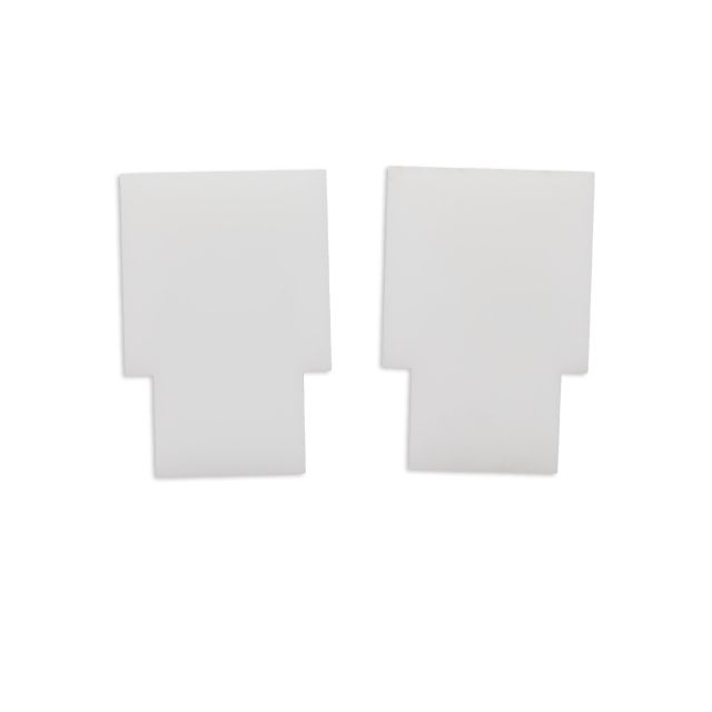 Embout extérieur, blanc pour rail Track48 flat (H25) avec COVER translucide décalé, 2 pcs