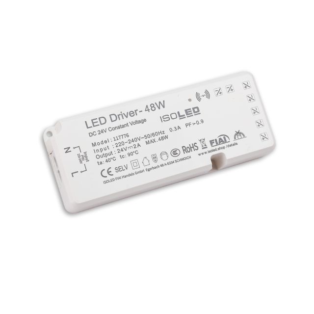 LED MiniAMP transformer 24V/DC, 0-48W, 7x max.2A with master sensor port
