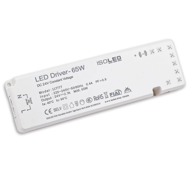 LED MiniAMP transformer 24V/DC, 0-65W, 7x max.2.7A with master sensor port