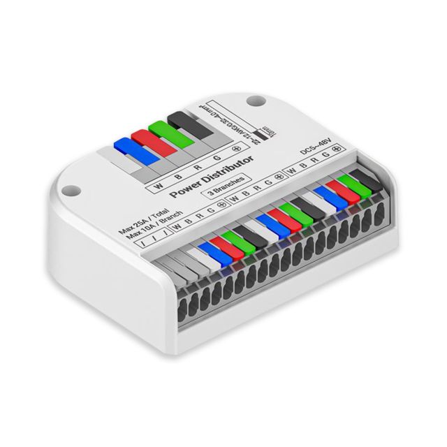 PowerSplitter 5 poli x 3, 5-48V DC, 0,5mm² - 3mm² (6-10A) su 0,25 - 1,5mm² (3-10A), bianco, max. 25A