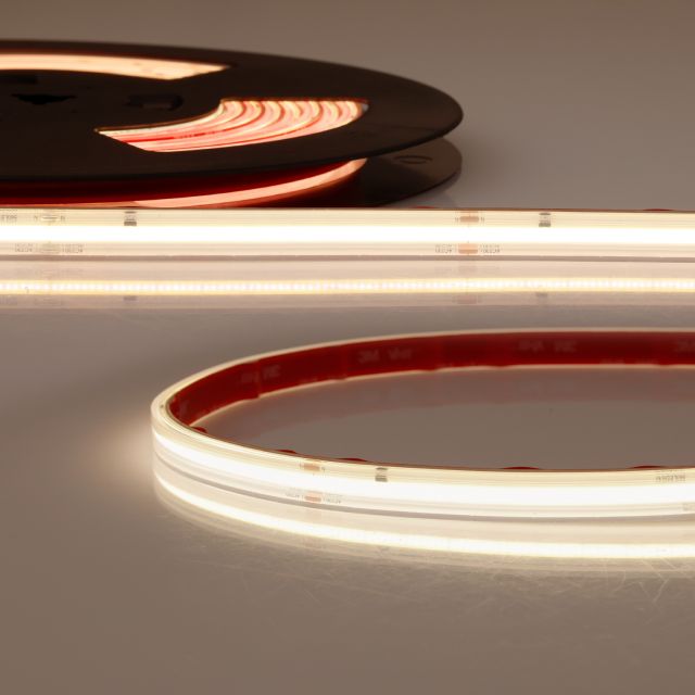 LED Flexband 230V COB, 14W/m, 5m Rolle, 3000K, CRI90, IP67, male-Stecker einseitig