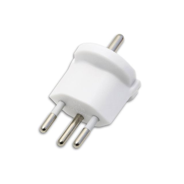 Adattatore fisso CH tipo 12 su Schuko CEE 7/7, bianco, non smontabile, 10A